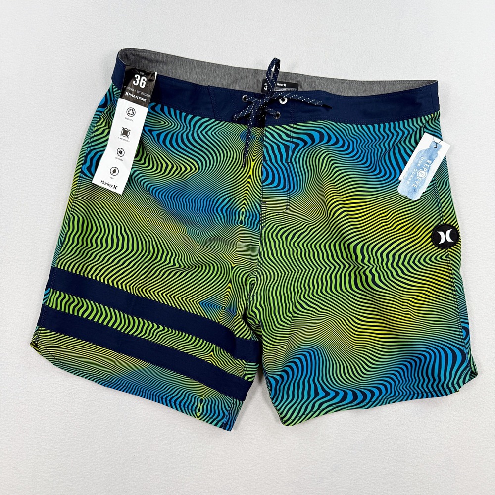 Hurley Phantom Eco Board Shorts 7" Inseam / Size 36 Mens / Swirl Party New
